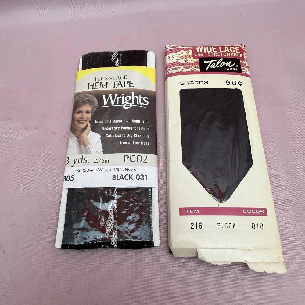 Vintage Sewing Notions Lot 20+ Sealed Bias Tape Rick Rack Lace Trim Hem Facing